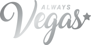 Always Vegas Casino online logo with stylish silver script font evoking classic Las Vegas casino vibes popular for slots table games and casino promotions.